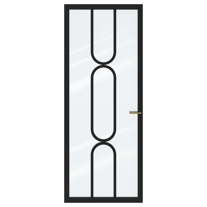 Binnendeur Skantrae SSL 14522 Blank Glas Zwart Gelakt